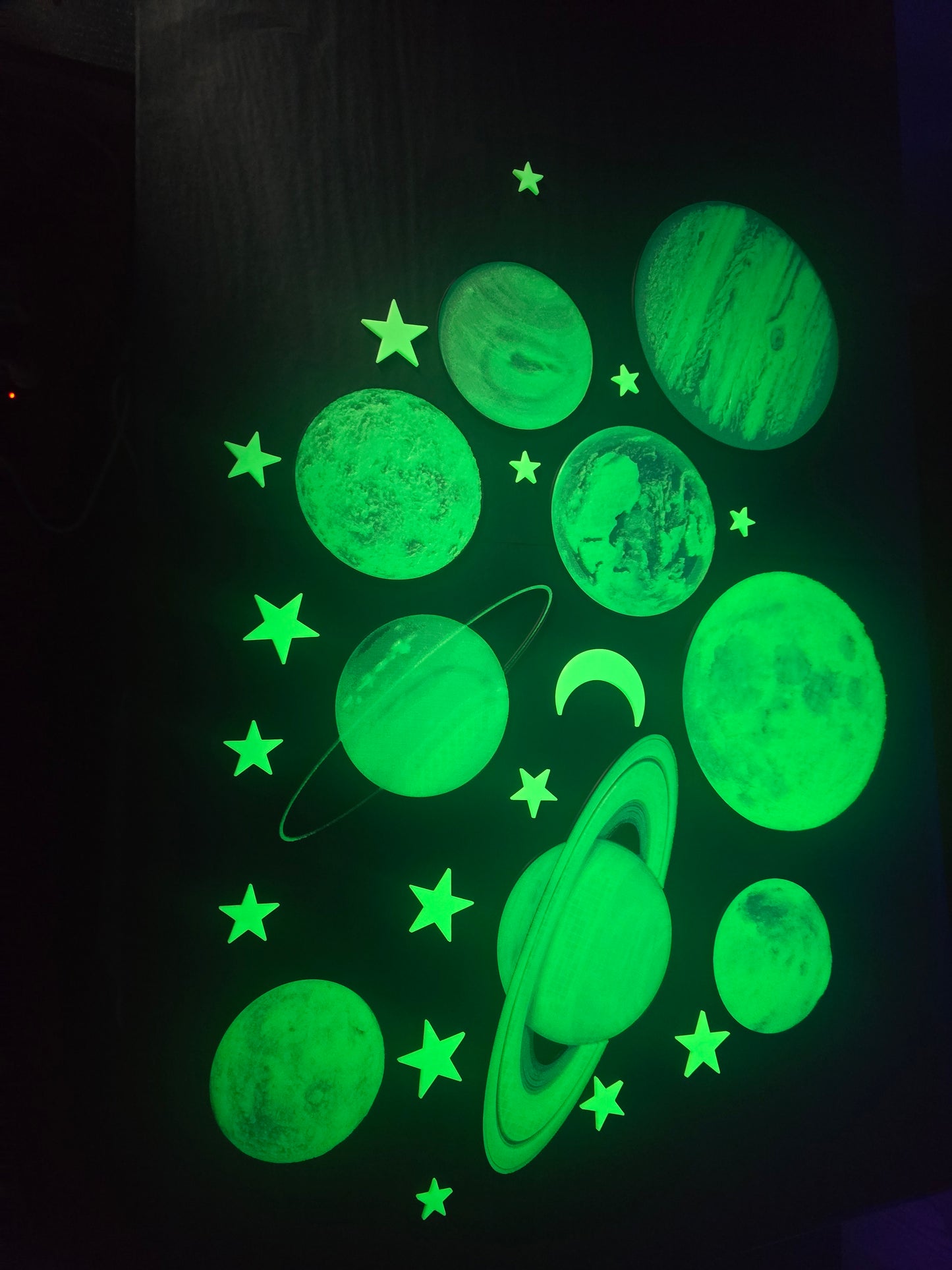 Luma Nights - Glow-in-the-Dark Planets Wall Decor | 3D Printed Solar System Set for Kids | Galaxy Room