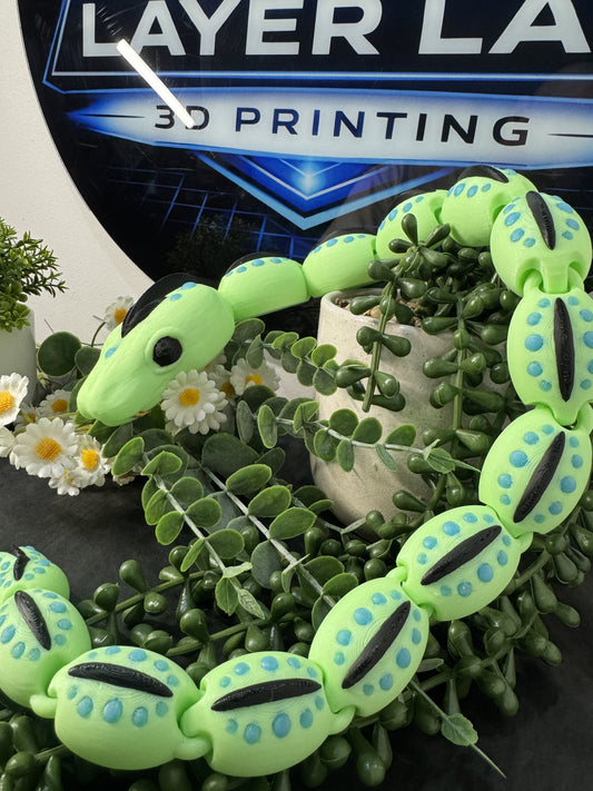 Glow in the Dark Articulated Snake – 3D Printed Fidget