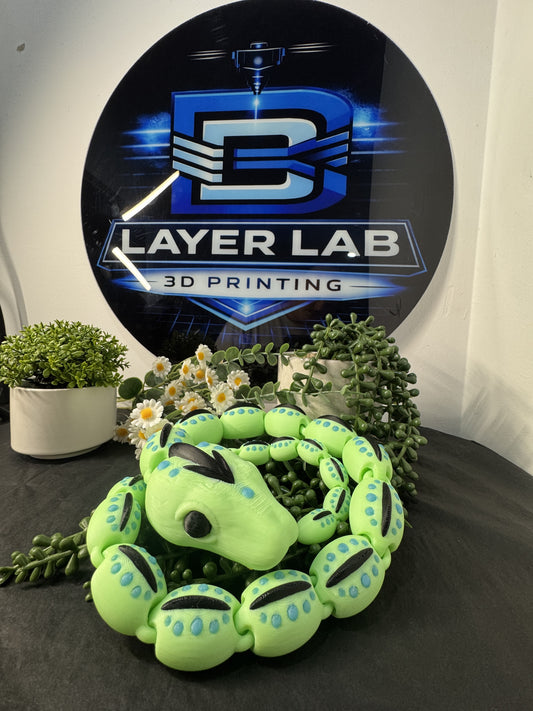 Glow in the Dark Articulated Snake – 3D Printed Fidget