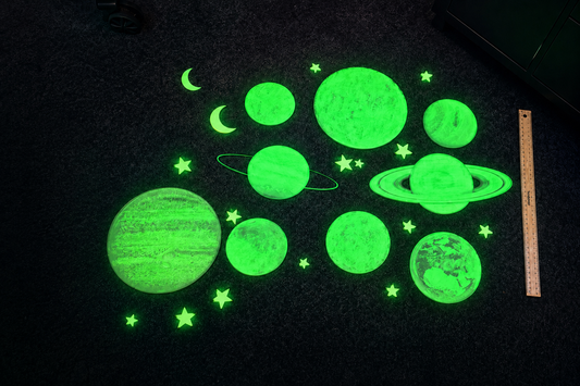 Luma Nights - Glow-in-the-Dark Planets Wall Decor | 3D Printed Solar System Set for Kids | Galaxy Room