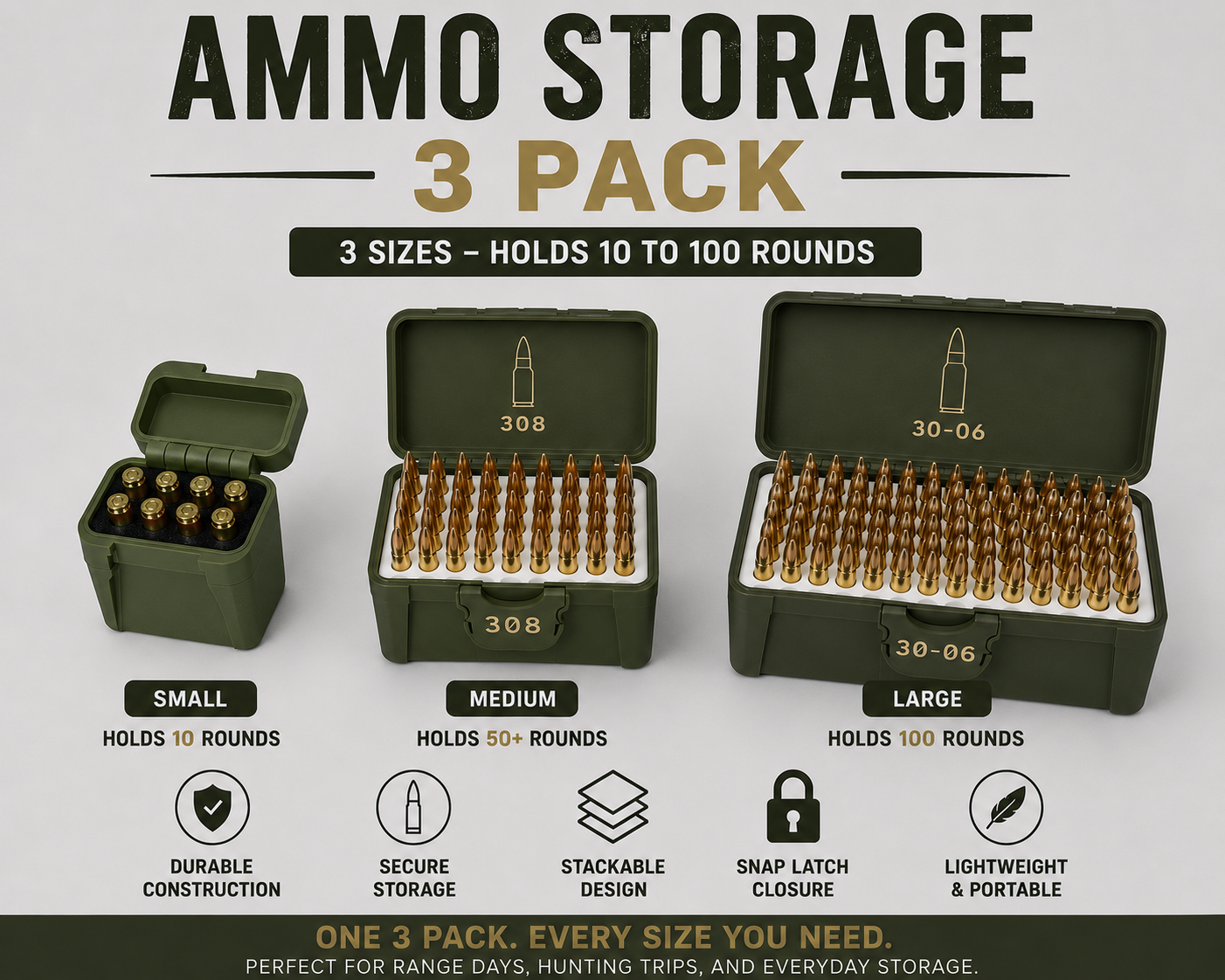 3-Pack  A mixed bundle. pocket,medium,large