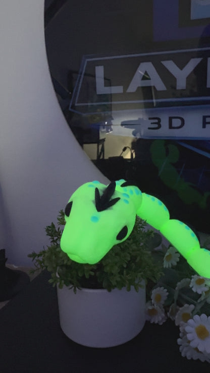 Glow in the Dark Articulated Snake – 3D Printed Fidget