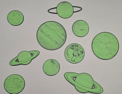 Luma Nights - Glow-in-the-Dark Planets Wall Decor | 3D Printed Solar System Set for Kids | Galaxy Room